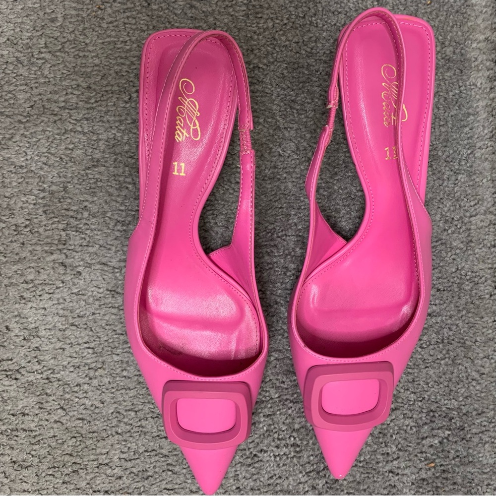 Chic Pink Slingback Heels - Picture 2 of 4